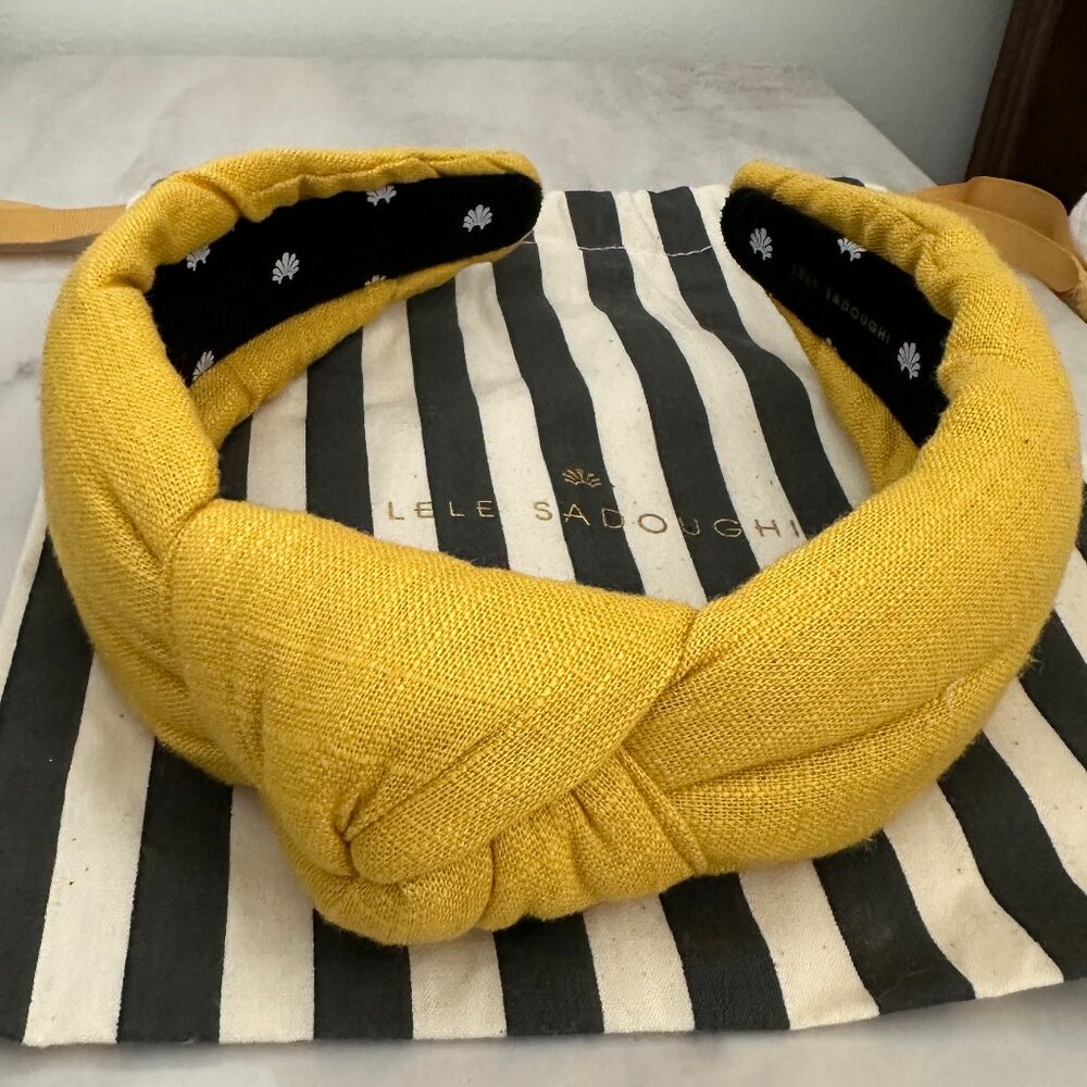 NWOT Lele Sadoughi Yellow Linen Headband